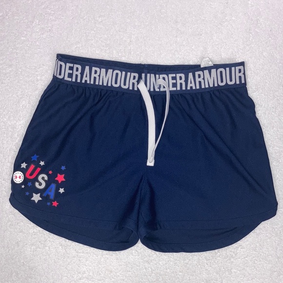 Underarmour ua play Americana athletic may blue shorts size ylg - Picture 1 of 7